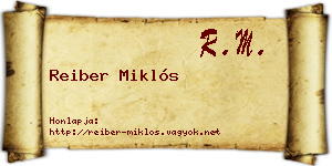 Reiber Miklós névjegykártya